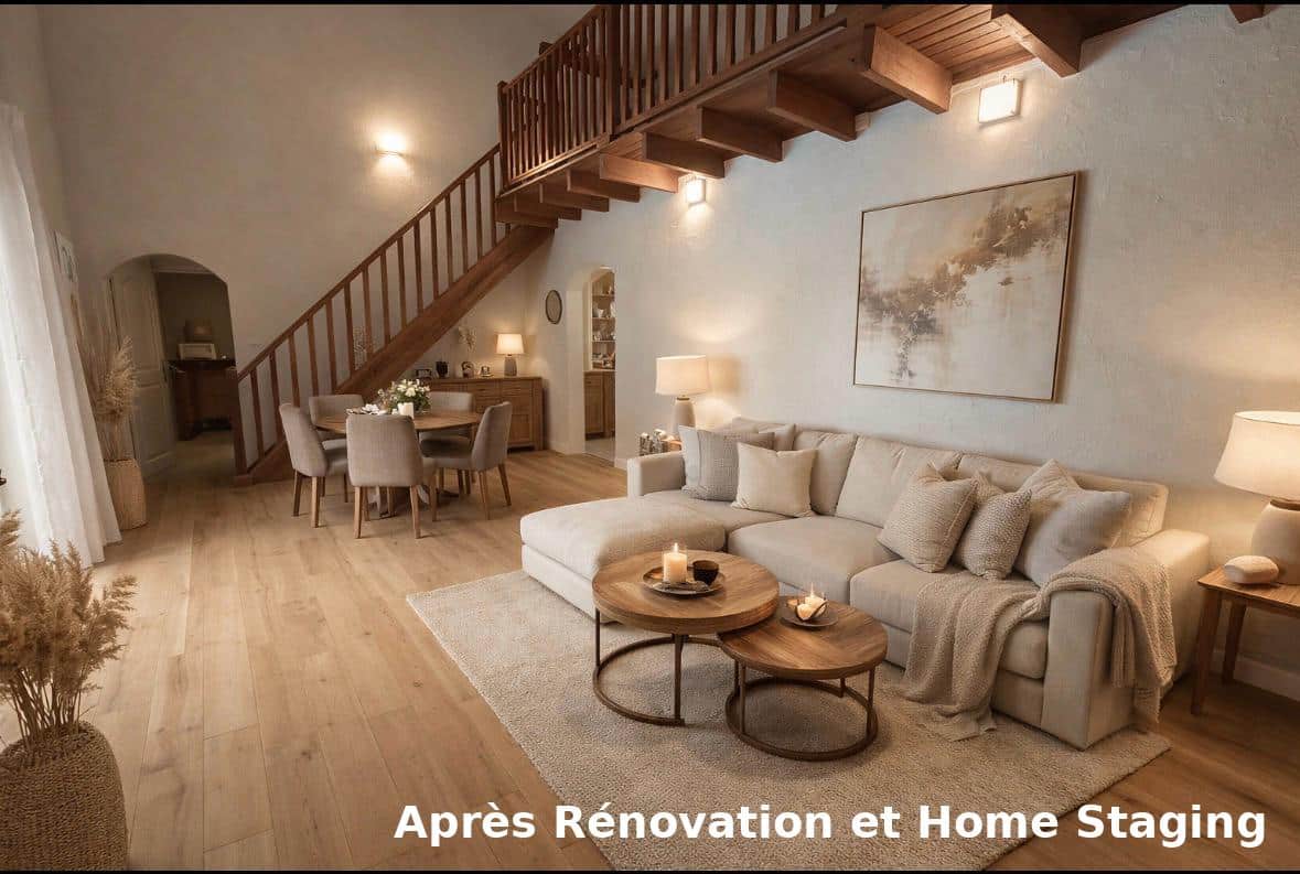 Salon après home staging à La Réunion